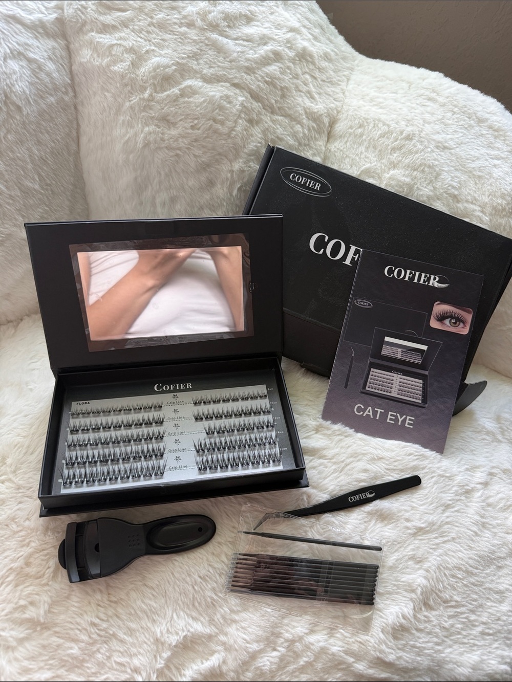 Cofier Cat Eye Wispy Lash Clusters Kit, 80 Pcs Individual Eyelash Clusters